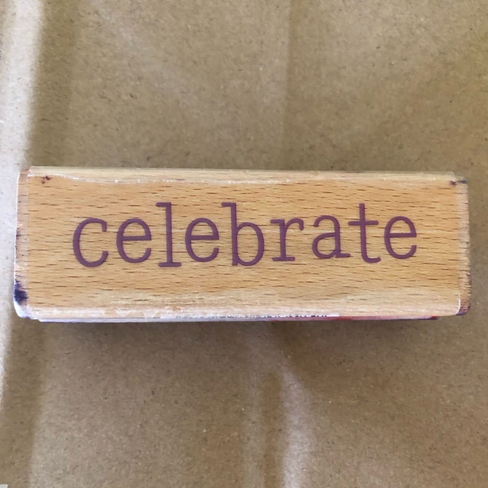 vtg Celebrate Christmas Rubber Stamp